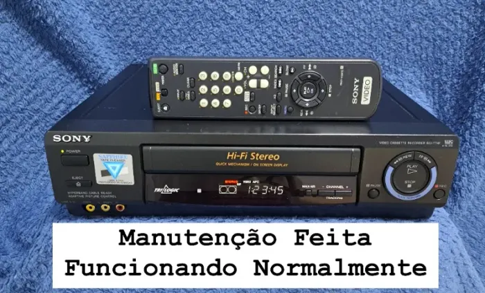 Video Cassete SONY Estéreo Hi-Fi 6 Cabeças Com Controle Remoto - SLV-77HF