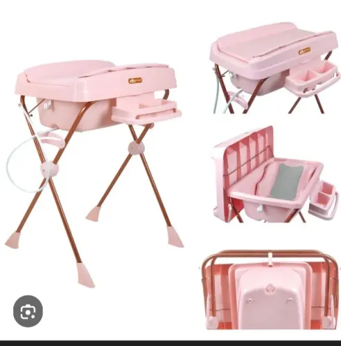 Banheira de bebê menina com suporte e trocador !