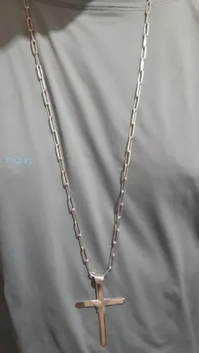 Cordão Cartier Prata 950 com Crucifixo