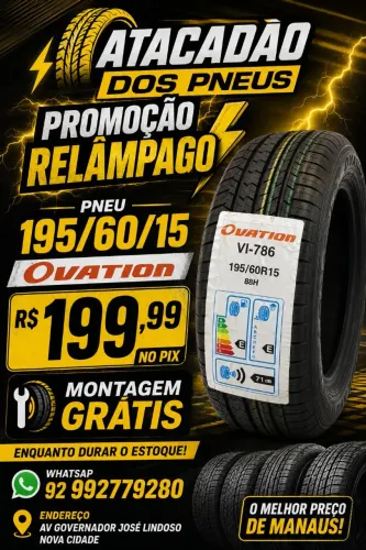 PNEU 195/60/15 OVATION R$ 199,99 NO PIX