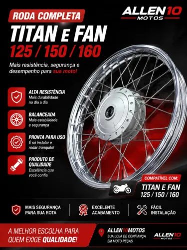 Roda titan e fan completa traseira