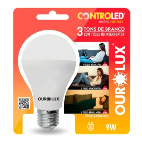 LÂMPADA LED 3 TONS BRANCO 3K/4K/6K - 9W OUROLUX