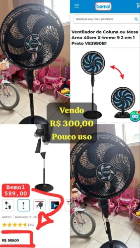 Ventilador de coluna ou mesa x treme