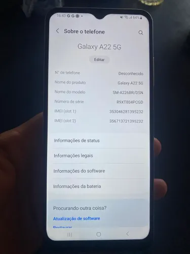 Celular Samsung galaxy A22 5G 128gb