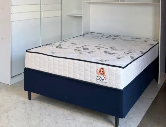 Cama box casal padrão Lisboa molas ensacadas em mega Promoção!