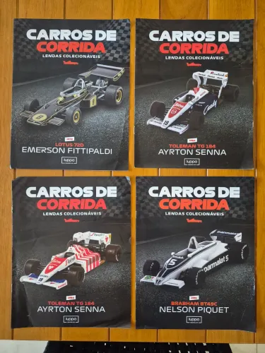 Lote 4 Fascículos Fórmula 1 Ayrton Senna Piquet Emerson Fittipaldi