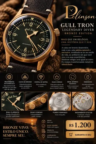 Lindo Relógio Gull Tron Bronze