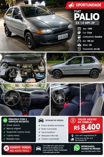 Fiat Palio EX 1.0 MPI 2P 1999