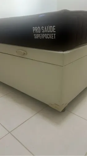 Cama casal baú box + com colchão ortobom