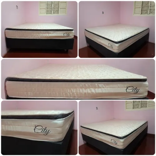 Cama box colchão casal Queen molas ensacadas