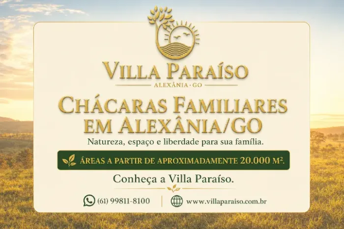 Chácara rural de 20.000 m² em Alexânia/GO ? Villa Paraíso