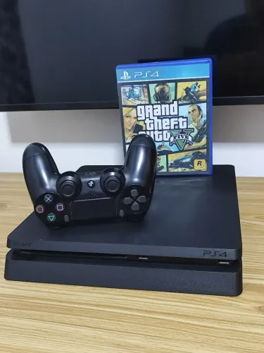Playstation 4 Slim + Controle e Jogo - Envio Disponível 