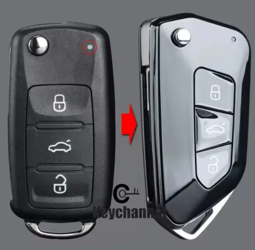 Carcaça Chave Canivete VW Volkswagen G6 G7 G8 3 Botões Modelo Novo