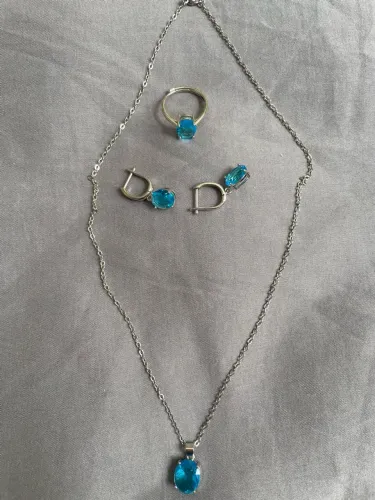 Conjunto banhado a prata 925