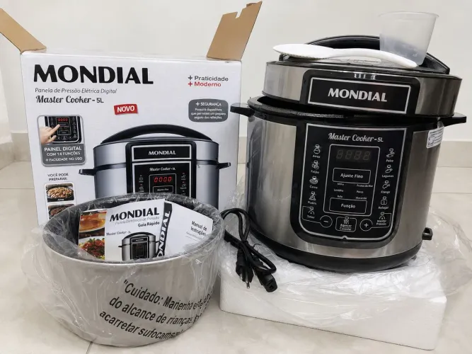 Panela de Pressão Elétrica Mondial Master Cooker 5L | Nova | Nunca Usada | Completa