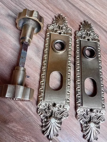 Fechadura/maçaneta externa espelho em bronze colonial