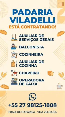 VAGAS DE EMPREGO - PADARIA VILADELLI