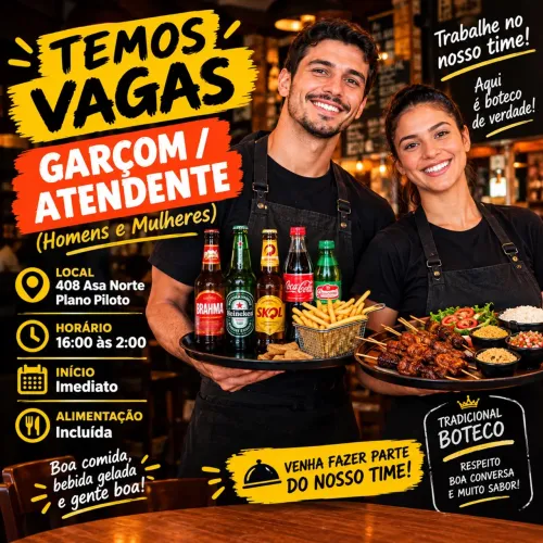 ATENDENTES E GARÇOM ASA NORTE