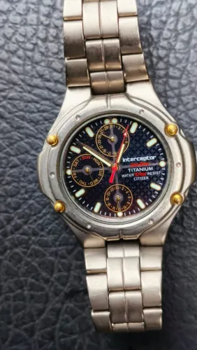 Relógio Citizen Eco Drive Interceptor Titanium 38mm