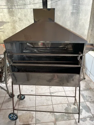 Churrasqueira alumínio profissional grande espetinho completa
