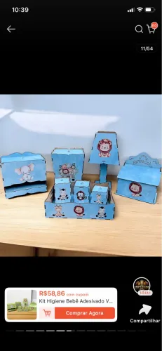 Kit Higiene bebê em MDF