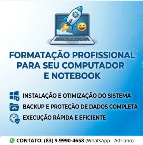 Formatação de equipamento ( Notebook - Computador ) domícílio
