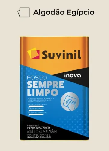 Tinta Acrílico Suvinil Fosco Super Lavável Algodão Egípcio 18L