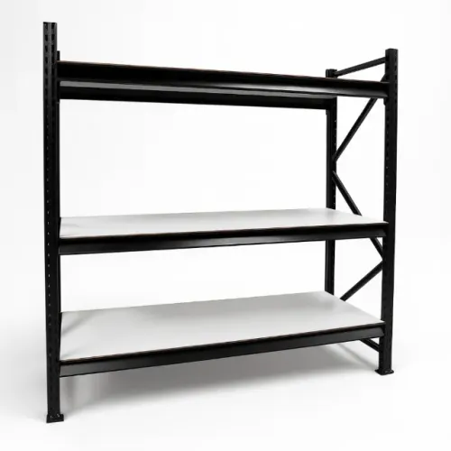 Estante Mini Porta Pallet Slim - 2,00 x 1,80 x 0,80m (Preto / MDF Branco)