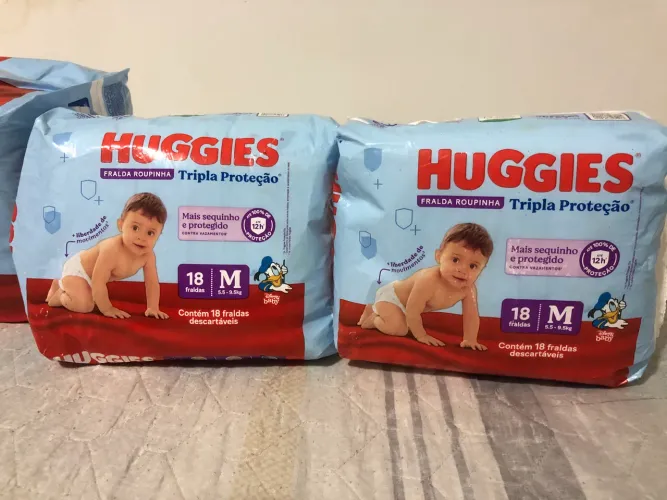Fraldas Huggies shortinho tripla proteção