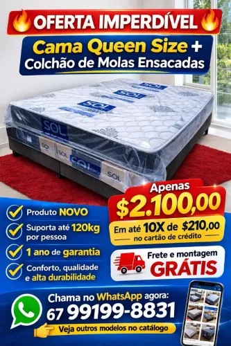 Oferta hoje cama Queen colchão Molas novo Garantia
