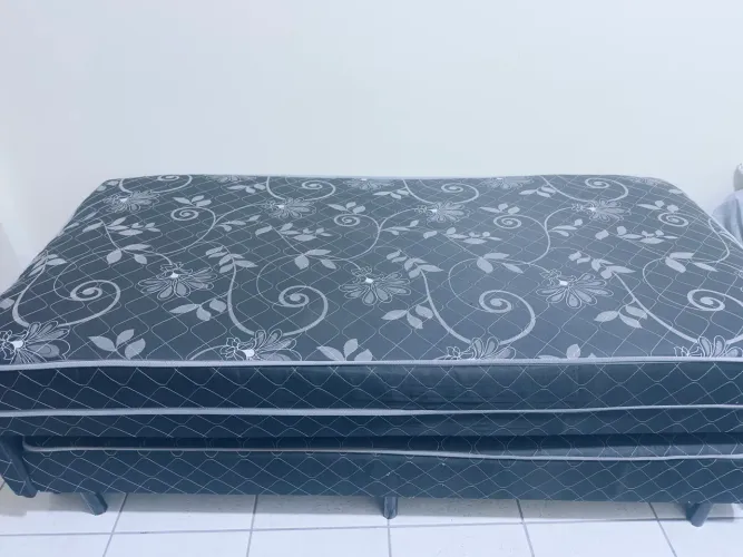 Cama Box Solteiro Conjugado 138×188×53 preto