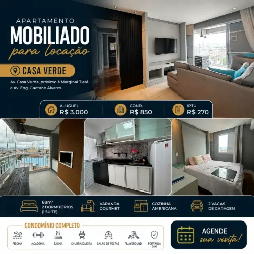 Apartamento Mobiliado para Locação | Casa Verde