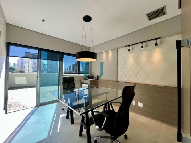Sala comercial para alugar ideal para seu escritório mobiliada e com área livre, venha con