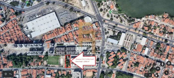 Terreno / Lote à venda no Jóquei Club, 63m X 23,11m = 1.456 m²