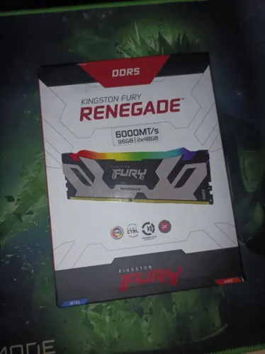 (12x cartão) Memórias Kingston Fury Renegade Rgb 96gb (2x48gb) Ddr5 6000mhz