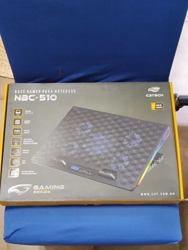 Base Gamer para Notebook C3Tech, RGB, Até 17.3, 5x Fan, Display Digital, Preto - (NOVO)