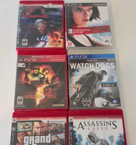 Lote Jogos PS3 Originais - GTA IV, Resident Evil 5, Assassin's Creed e mais