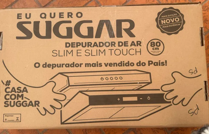 Depurador de ar Slim Touch Suggar 80CM Preto 110V (lacrado)