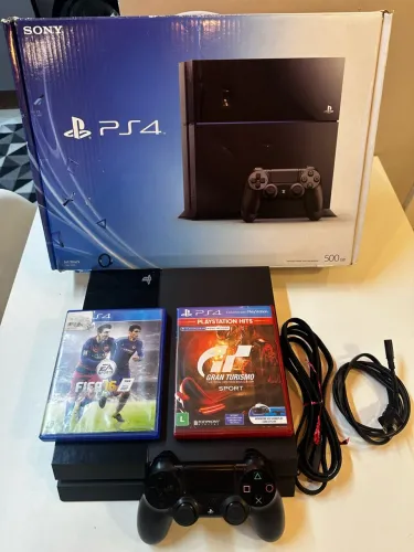 PS4 FAT 500gb - Completo - Muito novo
