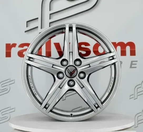 Jogo de Roda Corvette Original Forged Cromo Lock 5x120 - 19x8,5 e 20x11 Offset 52 e 64 