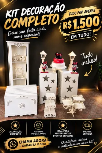 Kit decoração completo para festa de aniversário
