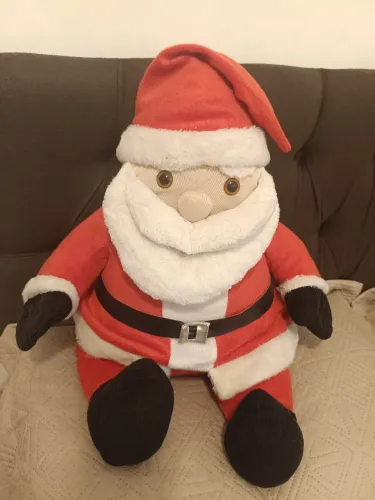 Boneco Papai Noel de Pelúcia Grande - Decoração de Natal - 80cm