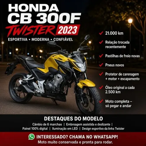 CB300F ABS 2023 PNEUS NOVOS RELAÇÃO NOVA PEGAR E ANDAR
