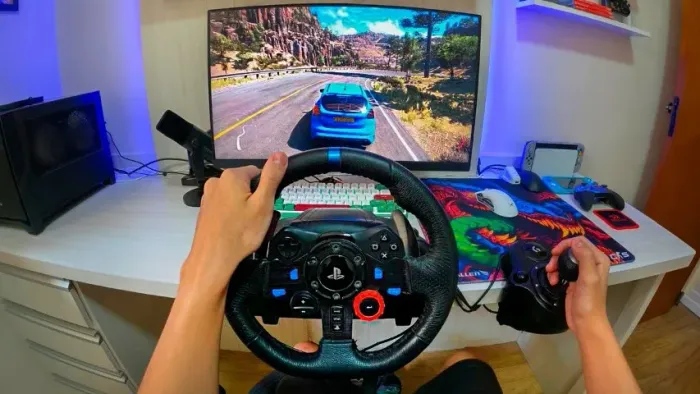 VOLANTE LOGITECH G29 + PEDAIS + CÂMBIO | SIMULADOR COMPLETO | PLAYSTATION E PC