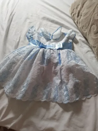 Vestido azul para bebê menina