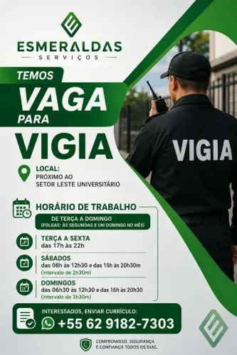 VAGA VIGIA (LESTE UNIVERSITÁRIO)