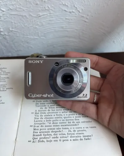 cybershot sony dsc-w55 cinza completa - pronta pra uso!