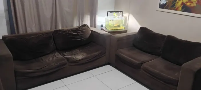 Conjunto - sofá marrom