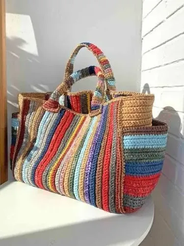 bolsa exclusiva tricot em grife
