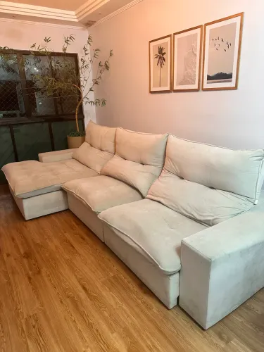 SOFÁ RETRÁTIL E RECLINÁVEL COM CHEISE 3,5x1,8m 